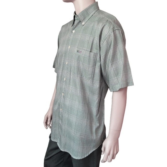 GREG Norman Button Down Collar Dress Golf Casual Shirt Light Green Plaid NWT - Picture 2 of 10